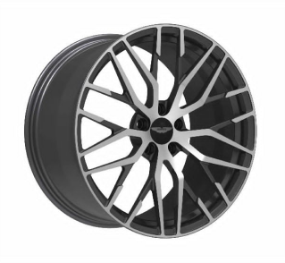 AMS Edition forged wheel #001, twin-spoke design in black with machined face
