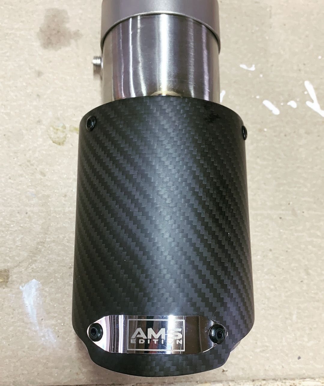 AMS Edition stainless and carbon fibre exhaust tips